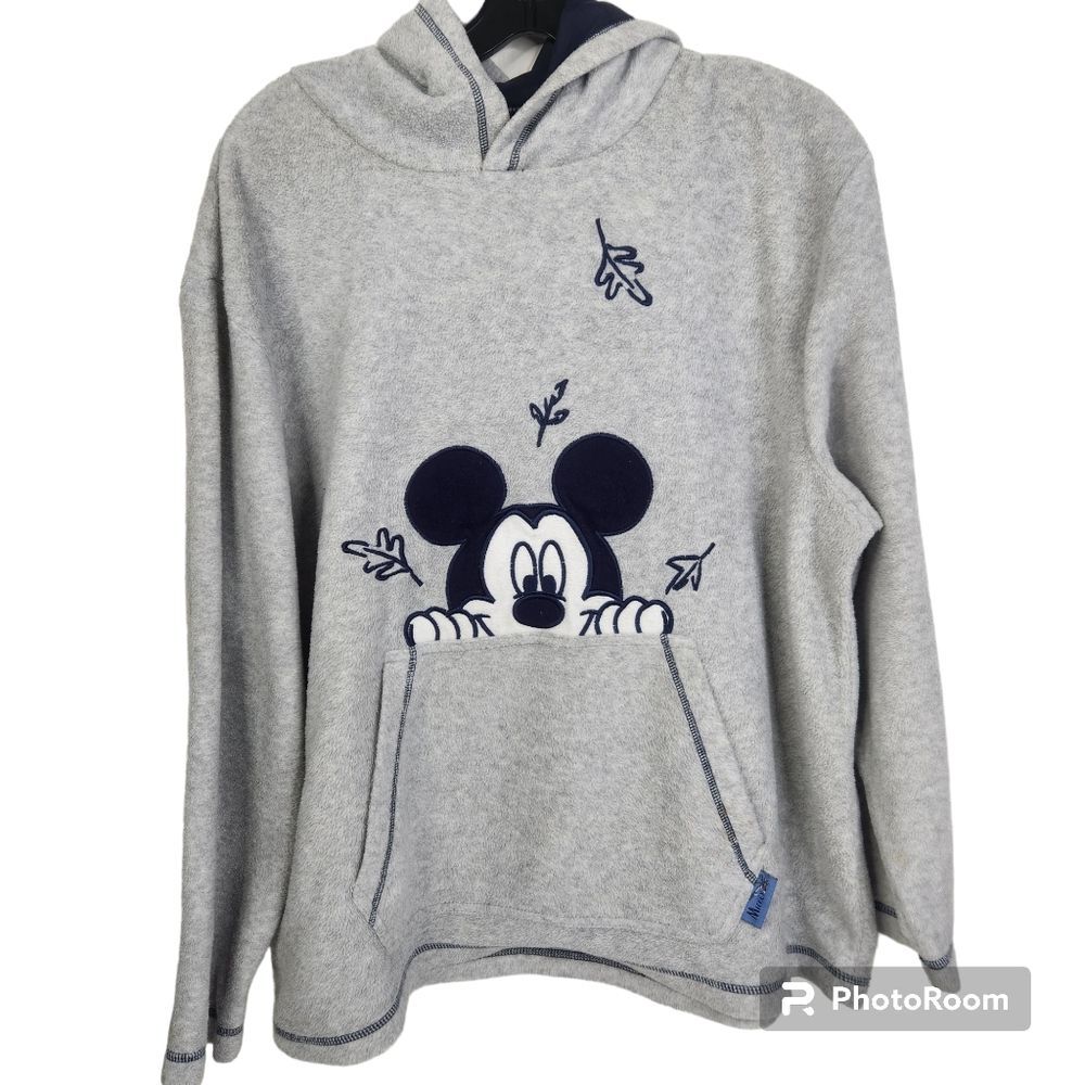 Vintage Disney Mickey Unlimited Embroidered Peekaboo Mickey Hooded Fleece Size L